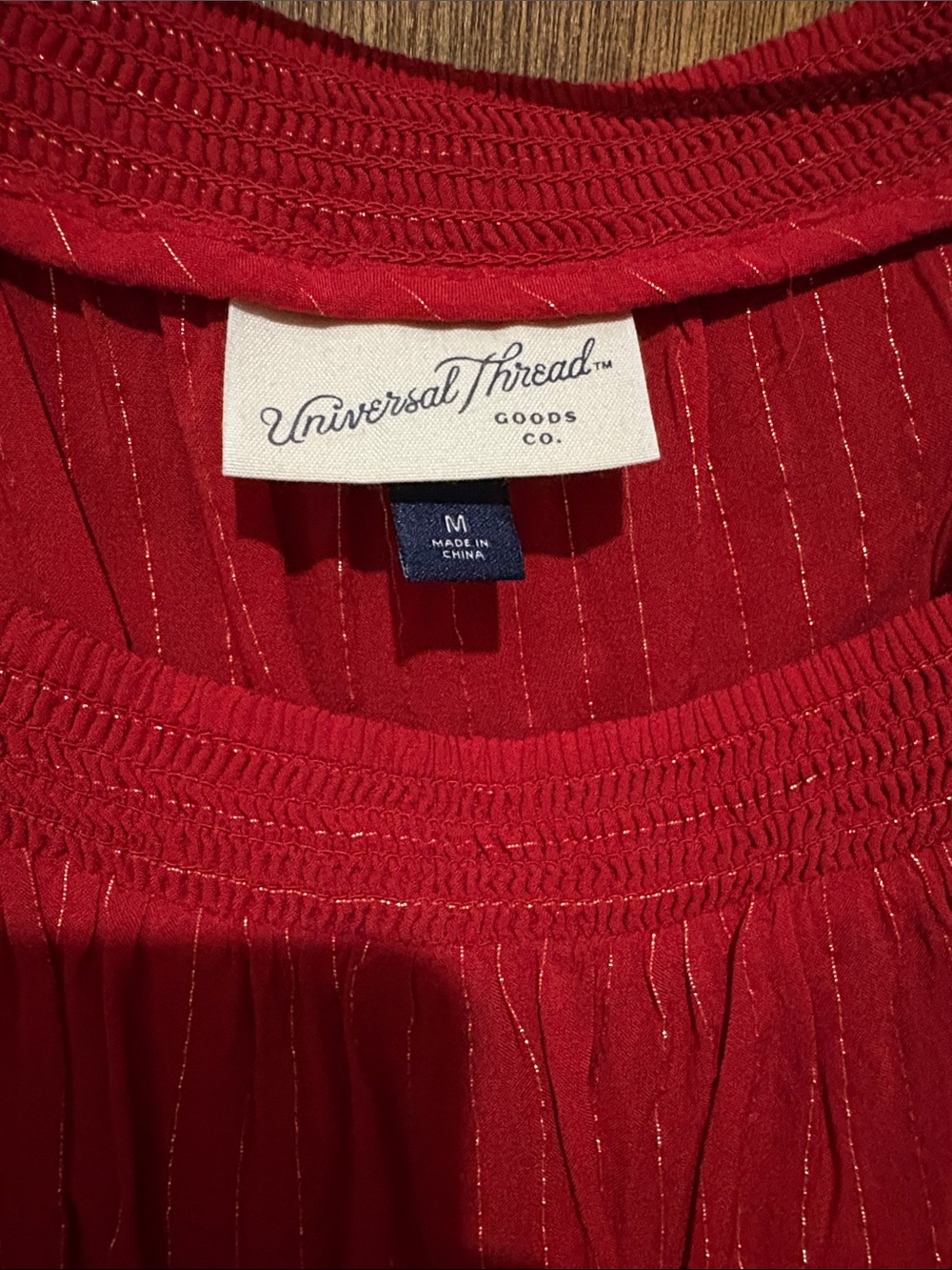 Universal Threads Red Ruffle Square Neck Blouse - Picture 2 of 4